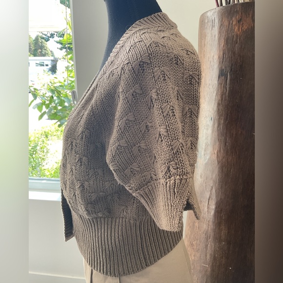 Banana Republic Brown Cropped Cardigan with Textured Knit - Picture 6 of 11